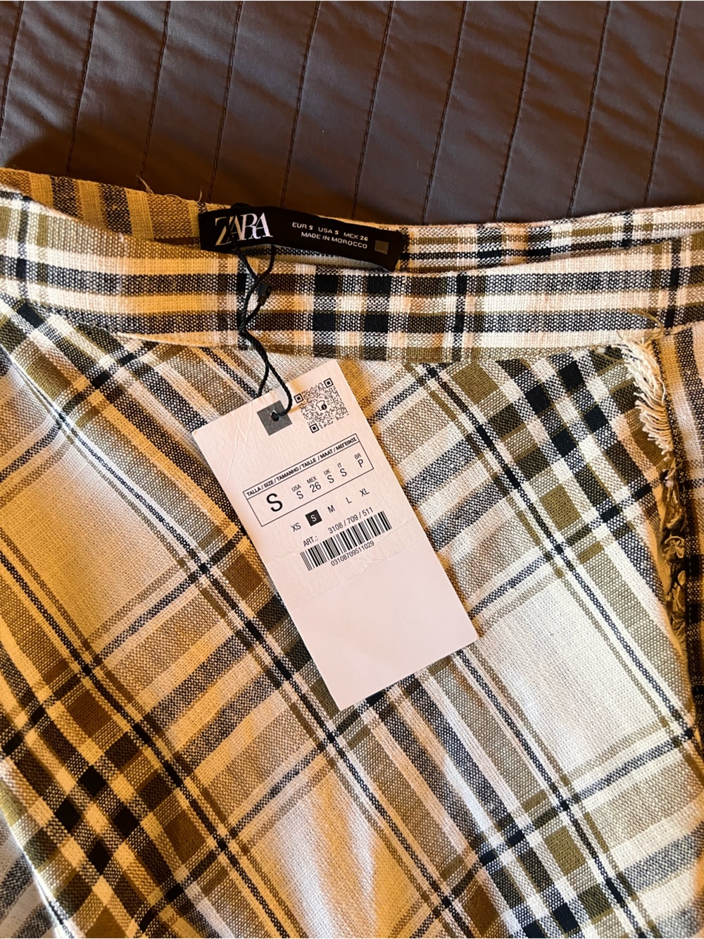 Zara Asymmetric Plaid Skirt small